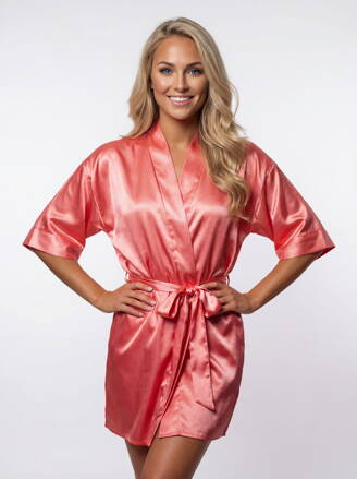 Dámsky saténový župan Dkaren Scarlett 90 púdrový