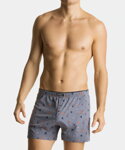 2-PACK pánske bavlnené trenky Atlantic 2MBX-046 šedé-tmavomodré