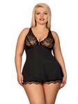 Luxusná sexi košieľka Obsessive Luvae Babydoll čierna + tangá ZDARMA!