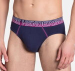 2 PACK pánske slipy Henderson Luxe 39022 tmavomodré a jahodové