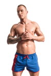 Modré pánske plavky šortky Alpha Male Curso Blue