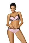 Štýlové plavky push-up Marko Charlotte Pink M-495 (3) púdrovo ružové