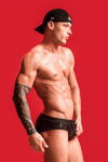Slipové pánske plavky push-up Alpha Male Aero Black čierne