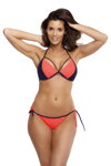 Dámske vystužené bikiny bez push-up Marko Lara Dinasty-Blueberry M-511 (7) koralovo-tmavomodré