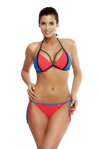 Dámske vystužené bikiny bez push-up Marko Lara Nectarine Ortensia-Blu M-511 (10) koralovo-nebesky modré