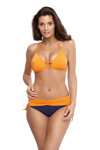 Dámske dvojdielne plavky Marko Athena Dark Navy-Calendula M-552 (11) oranžovo-tmavomodré