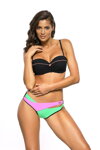 Dvojdielne plavky 2x push-up Marko Magnolia Nero-Crickiet-Rosa Shocking M-584 (8) čierno-zelené