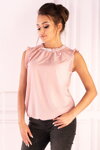 Dámska blúzka s bodkami Merribel Amargo Pink White