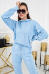 Dámska súprava s kapucňou pletená Vittoria Ventini Roxy Baby Blue svetlomodrá