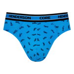 2-PACK pánske slipy Henderson Boost 40061-MLC tmavošedé melanžové-nebesky modré