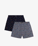 2-PACK pánske bavlnené trenky Atlantic 2MBX-046 šedé-tmavomodré