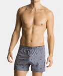 2-PACK pánske bavlnené trenky Atlantic 2MBX-046 šedé-tmavomodré