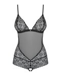 Luxusné čierne sexi body s otvorom Obsessive Shibu