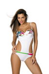 Elegantné jednodielne plavky monokiny push-up Marko Mandy Bianco M-423 (1) biele