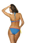Štýlové dvojdielne bodkované plavky Marko Iris Surf-Nectarine M-450 (5) nebesky modré