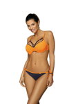 Dámske dvojdielne plavky Marko Shirley Dark Navy-Calendula M-455 (11) oranžovo-tmavomodré