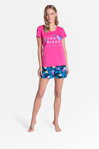 Dámske krátke bavlnené pyžamo Henderson Ladies Tropicana 38905-43X ružové