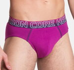 2 PACK pánske slipy Henderson Luxe 39022 tmavomodré a jahodové