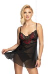 Erotická košieľka Irall Oriana čierna + tangá ZDARMA!