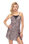 Luxusná dámska nočná košieľka Irall Yamila II (Satin Nightdress) leopardia