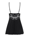 Čierna luxusná košieľka Obsessive Black Snow 810-BAB-1 + tangá ZDARMA!