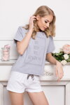 Luxusné dámske krátke pyžamo Aruelle Kingdom Short Dots šedé