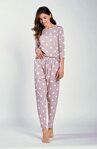 Dámske bavlnené pyžamo Taro Dolly 3212 mocca