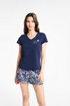 Dámske pyžamo krátke Henderson Ladies Bluebird 40621-59X tmavomodré