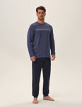 Pánske bavlnené pyžamo Henderson Jumper 41904-95X nebesky modré