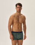 2-PACK pánske bavlnené boxerky Henderson Job 41925-MLC tmavomodrá-zelená