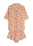Štýlové dámske bavlnené pyžamo krátke Henderson Ladies Naranja 42686 broskyňové