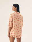 Štýlové dámske bavlnené pyžamo krátke Henderson Ladies Naranja 42686 broskyňové