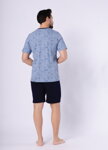 Pánske bavlnené pyžamo krátke M-Max Jacek jeans modré