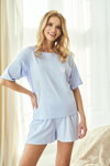 Dámske bavlnené pyžamo krátke Taro Helena nebesky modré