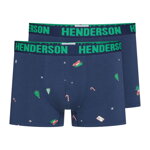 2-PACK pánske bavlnené boxerky Henderson Jury 42251-MLC tmavomodré