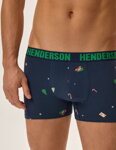 2-PACK pánske bavlnené boxerky Henderson Jury 42251-MLC tmavomodré