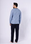 Pánske bavlnené pyžamo dlhé M-Max Jacek jeans modré