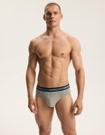 2-PACK pánske bavlnené slipy Henderson Far 45787 šedé melanžové-jeans