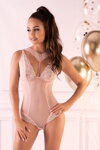 Luxusné body s bodkami LivCo Corsetti Kreame Pink ružové