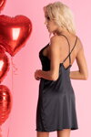 Saténová nočná košieľka LivCo Corsetti Marinsani Black + tangá ZDARMA!