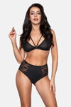 Vyššie bavlnené sťahovacie nohavičky Babell Lace-Fit BBL 070 čierne