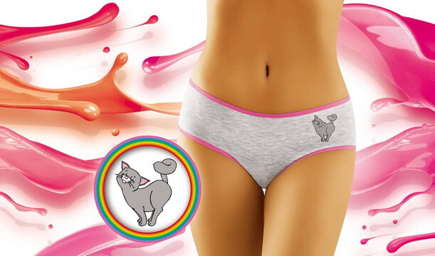 Nohavičky bavlnené s mačkou Wol-Bar Funny Cat 2504