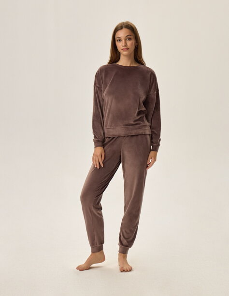 Dámske domáce oblečenie Henderson Ladies Fain 41892-84X coffee