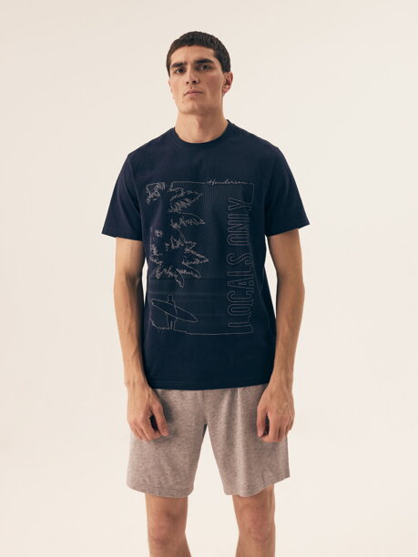 Pánske bavlnené pyžamo krátke Henderson Surf 42598-59X