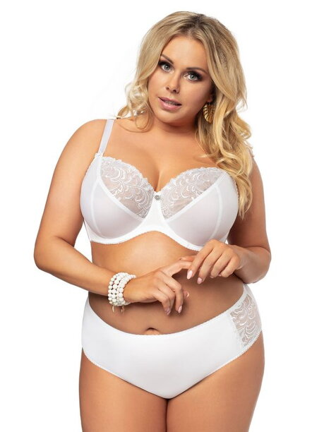 Elegantné nohavičky vyššie Gorsenia Victoria K379 biele