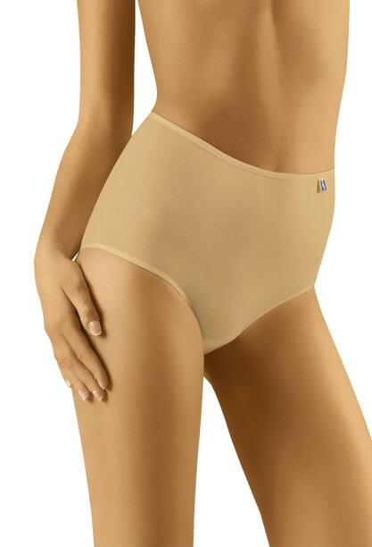 Bavlnené nohavičky s vyšším pásom pre plnoštíhle Wol-Bar Tahoo Maxi+ béžové