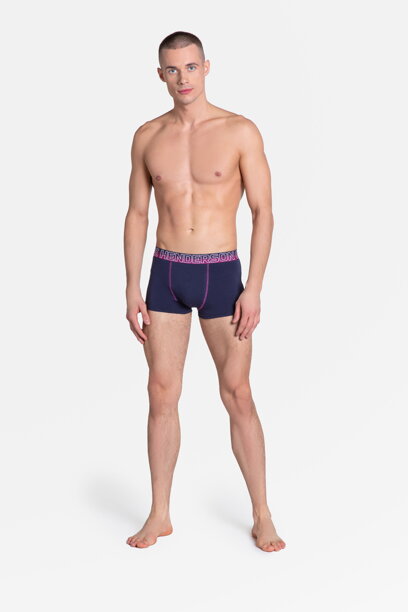 2 PACK boxerky Henderson Luxe 38835 tmavomodré a tmavoružové