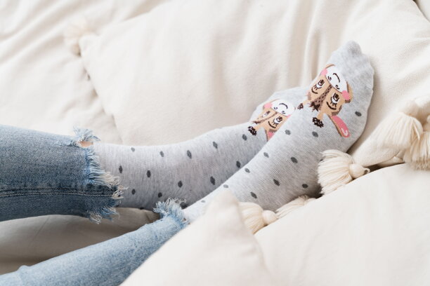 Dámske ponožky Steven 099-854 melanžové svetlošedé