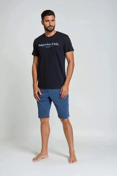 Pánske krátke pyžamo Henderson Zed 38366-99X čierno-grafitové